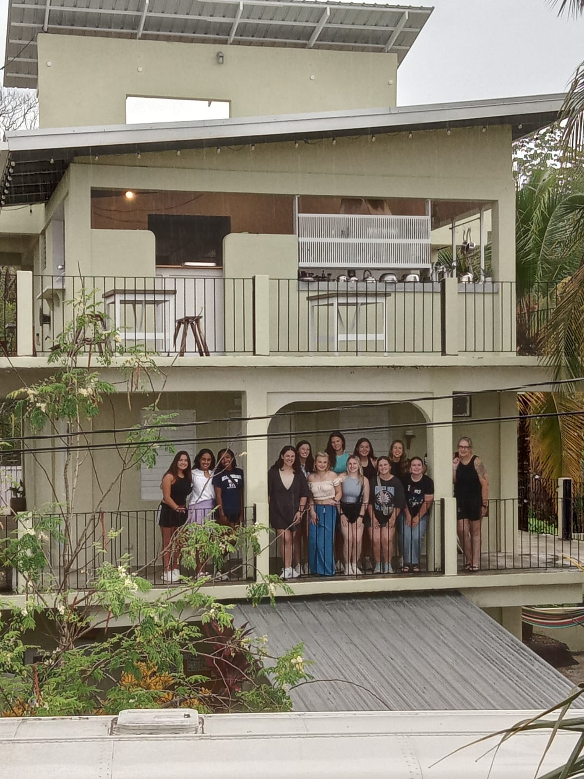 Happy students and group leaders